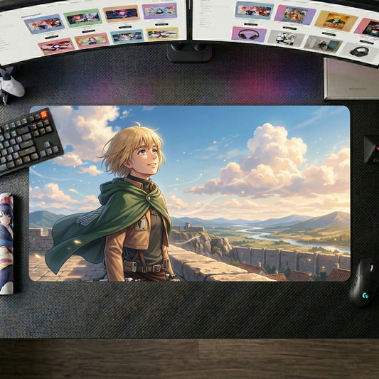 Armin anime mouse pad XL gaming desk mat Surveying Horizon Cinematic Landscape