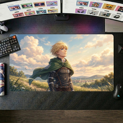 Eren Anime Mouse Pad ��� Survey Cinematic Golden Horizon XL Gaming Desk Mat (60x30 cm)