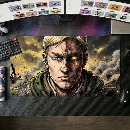 Eren anime mouse pad XL gaming desk mat Titan Transformed Cinematic Portrait
