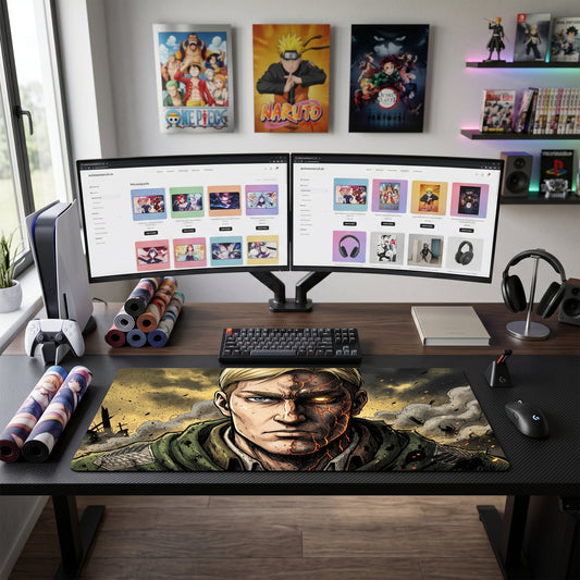 Eren anime mouse pad XL gaming desk mat Titan Transformed Cinematic Portrait
