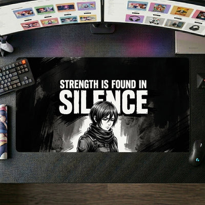 Mikasa Anime Mouse Pad ��� Silence Dark Portrait XL Gaming Desk Mat (60x30 cm)