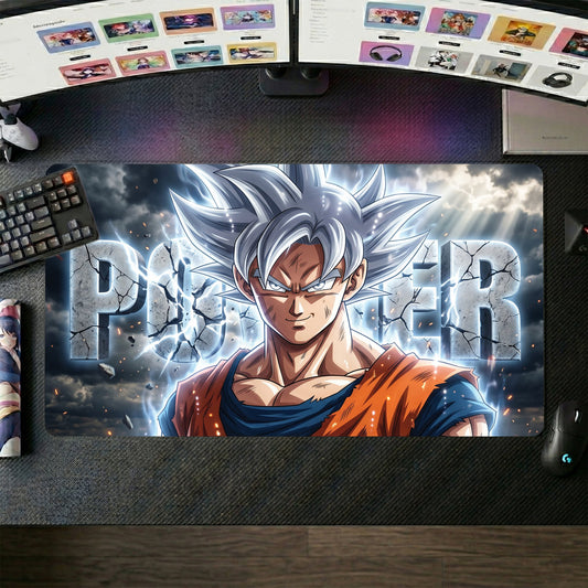 Goku anime mouse pad XL gaming desk mat Silver Hair Power