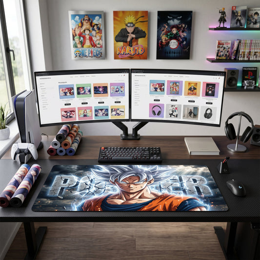 Goku anime mouse pad XL gaming desk mat Silver Hair Power