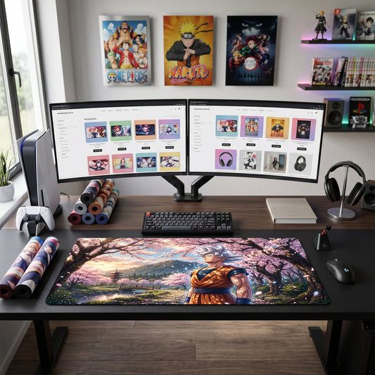 Goku anime mouse pad XL gaming desk mat Ultra Instinct Cherry Blossom Serenity