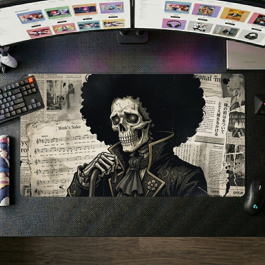 Brook anime mouse pad XL gaming desk mat Smiling Pose Gothic