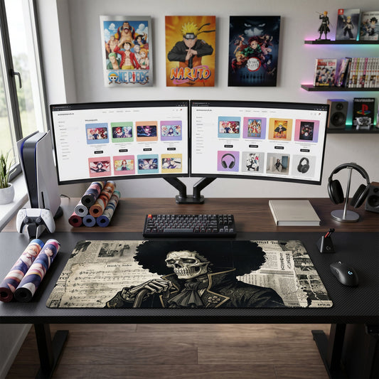 Brook anime mouse pad XL gaming desk mat Smiling Pose Gothic