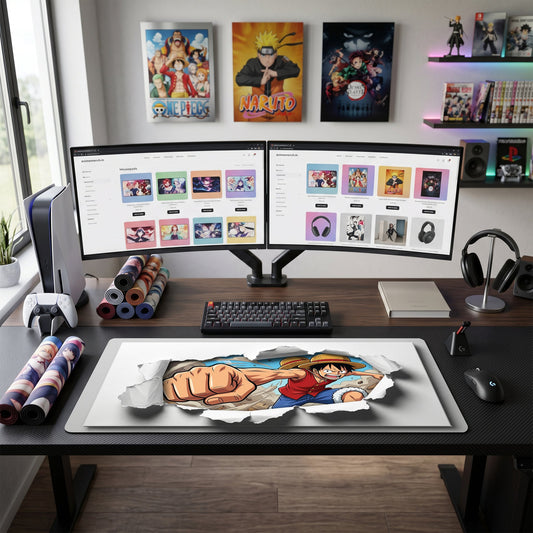 Luffy anime mouse pad XL gaming desk mat Fist Burst Rampage
