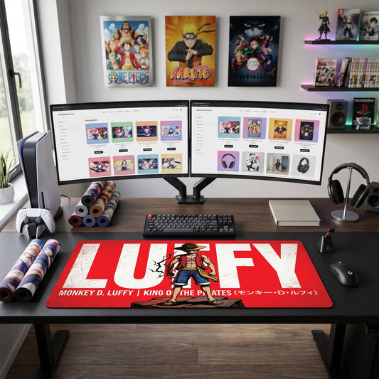 Luffy anime mouse pad XL gaming desk mat Rubber Power Red 2