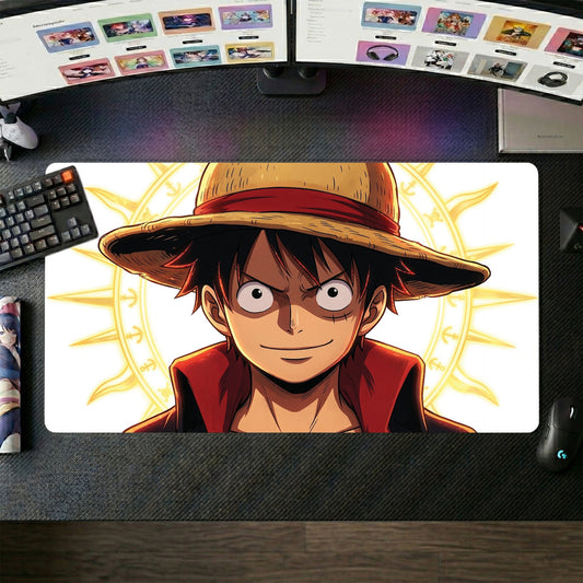 Luffy anime mouse pad XL gaming desk mat Sun God Red Rise