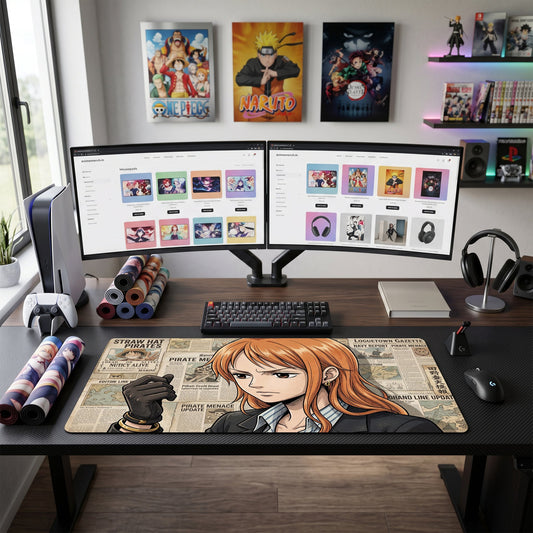 Nami anime mouse pad XL gaming desk mat Fist Raised Dark Chic