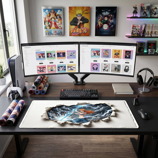 Nami anime mouse pad XL gaming desk mat Wielding Sword Stormy