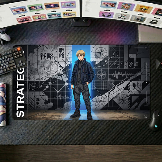 Armin anime mouse pad XL gaming desk mat Dark Cinematic Strategist Portrait