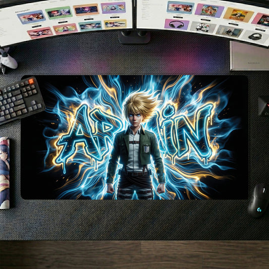 Armin anime mouse pad XL gaming desk mat Electric Grunge Portrait