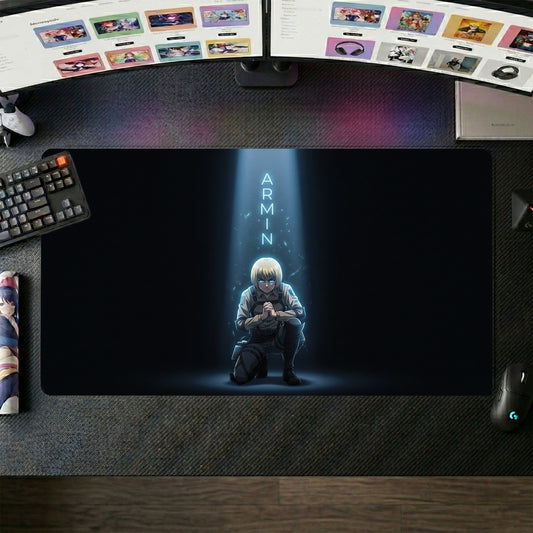 Armin anime mouse pad XL gaming desk mat Glowing Spotlight Dramatic Portrait