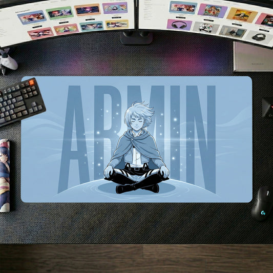 Armin anime mouse pad XL gaming desk mat Meditative Blue Manga Portrait