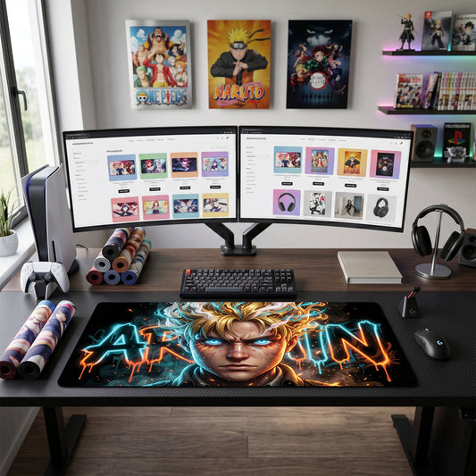 Armin anime mouse pad XL gaming desk mat Neon Graffiti Portrait