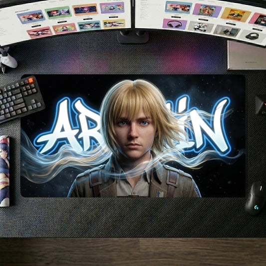 Armin anime mouse pad XL gaming desk mat Neon Portrait Dark Aesthetic