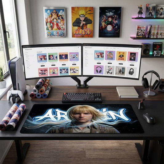 Armin anime mouse pad XL gaming desk mat Neon Portrait Dark Aesthetic