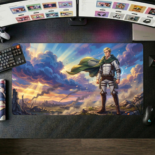 Armin anime mouse pad XL gaming desk mat Survey Corps Cinematic Portrait