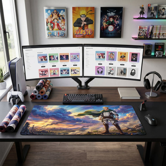 Armin anime mouse pad XL gaming desk mat Survey Corps Cinematic Portrait