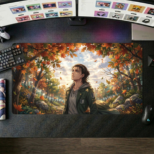Armin anime mouse pad XL gaming desk mat Autumn Forest Cinematic Portrait