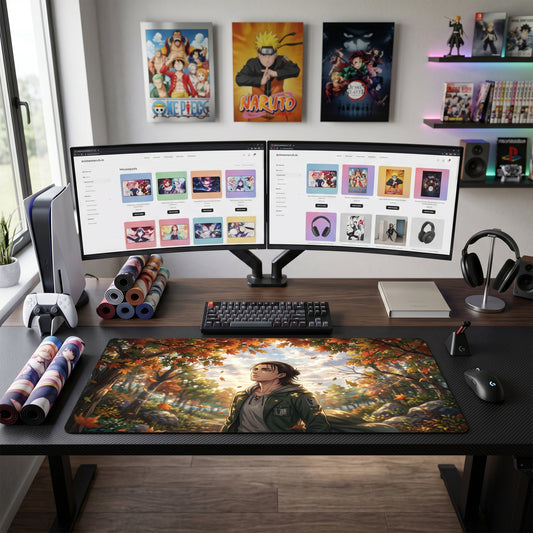 Armin anime mouse pad XL gaming desk mat Autumn Forest Cinematic Portrait