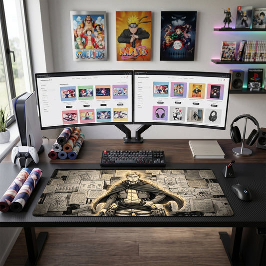 Armin anime mouse pad XL gaming desk mat Dark Academic Manga Portrait