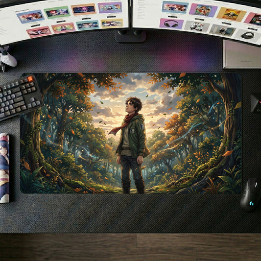 Armin anime mouse pad XL gaming desk mat Forest Path Cinematic Portrait