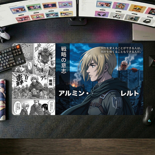Armin anime mouse pad XL gaming desk mat Manga Collage Cinematic Dark