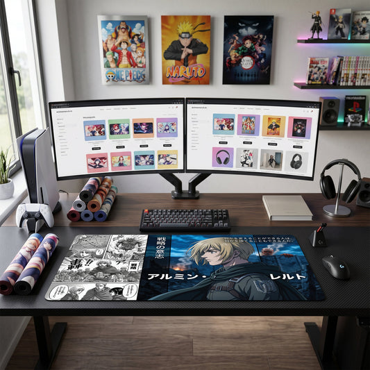 Armin anime mouse pad XL gaming desk mat Manga Collage Cinematic Dark