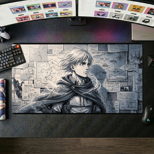 Armin anime mouse pad XL gaming desk mat Manga Inspired Tactical Portrait