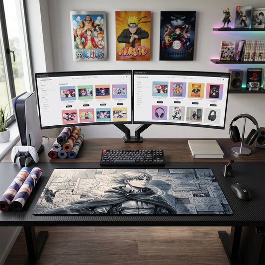 Armin anime mouse pad XL gaming desk mat Manga Inspired Tactical Portrait