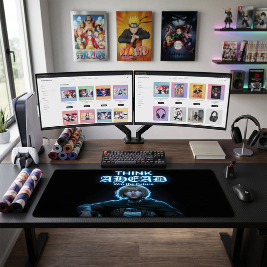 Armin anime mouse pad XL gaming desk mat Neon Glowing Portrait