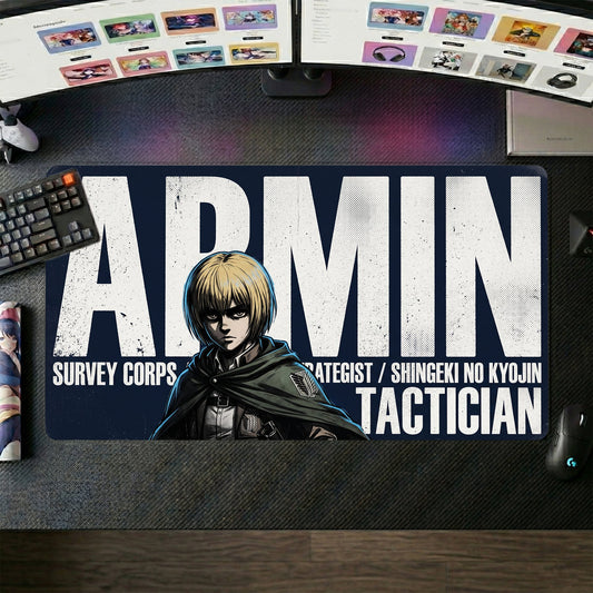 Armin anime mouse pad XL gaming desk mat Survey Corps Tactician Portrait