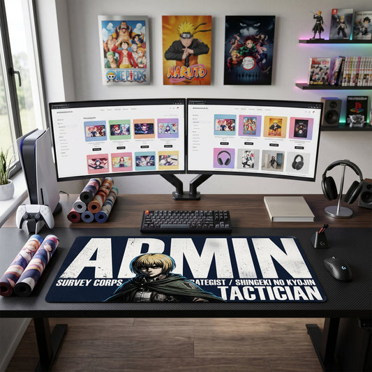 Armin anime mouse pad XL gaming desk mat Survey Corps Tactician Portrait