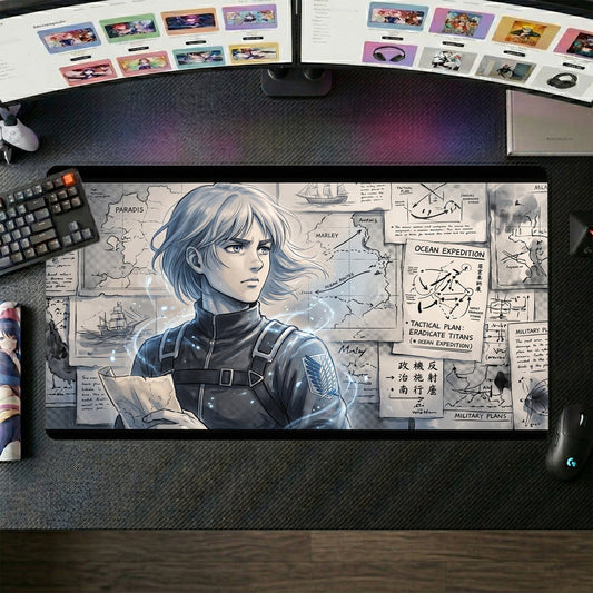Armin anime mouse pad XL gaming desk mat Tactical Plan Cinematic Portrait