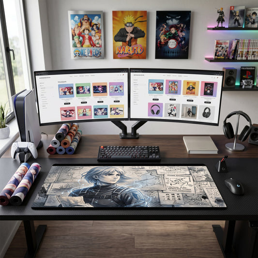 Armin anime mouse pad XL gaming desk mat Tactical Plan Cinematic Portrait
