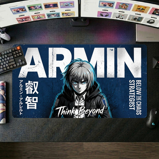 Armin anime mouse pad XL gaming desk mat Think Beyond Dark Portrait 1