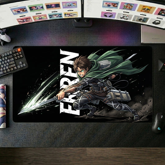 Eren anime mouse pad XL gaming desk mat 3D Cinematic Sword Flash