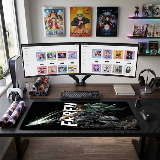 Eren anime mouse pad XL gaming desk mat 3D Cinematic Sword Flash