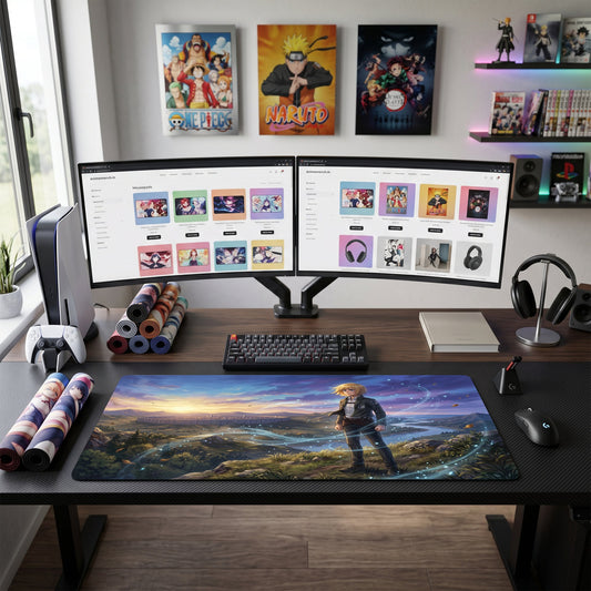 Eren anime mouse pad XL gaming desk mat Blonde Hair Cinematic Landscape