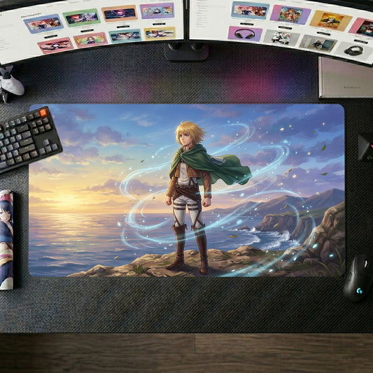 Eren anime mouse pad XL gaming desk mat Coastal Aura Cinematic