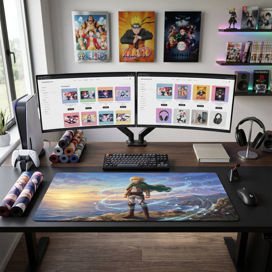 Eren anime mouse pad XL gaming desk mat Coastal Aura Cinematic