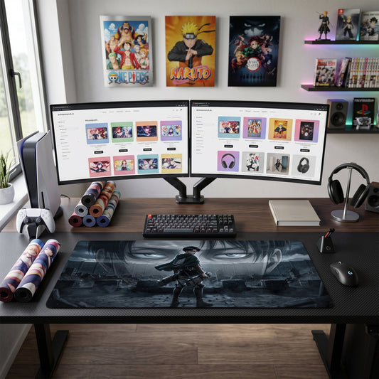 Eren anime mouse pad XL gaming desk mat Colossal Titan Cinematic Portrait