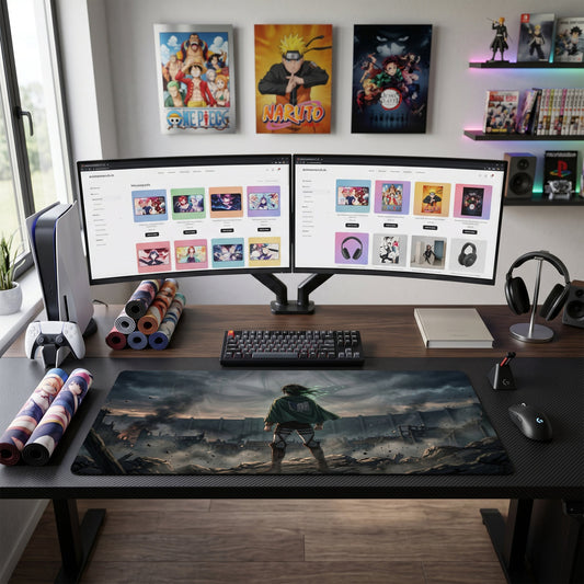 Eren anime mouse pad XL gaming desk mat Desolate Landscape Cinematic