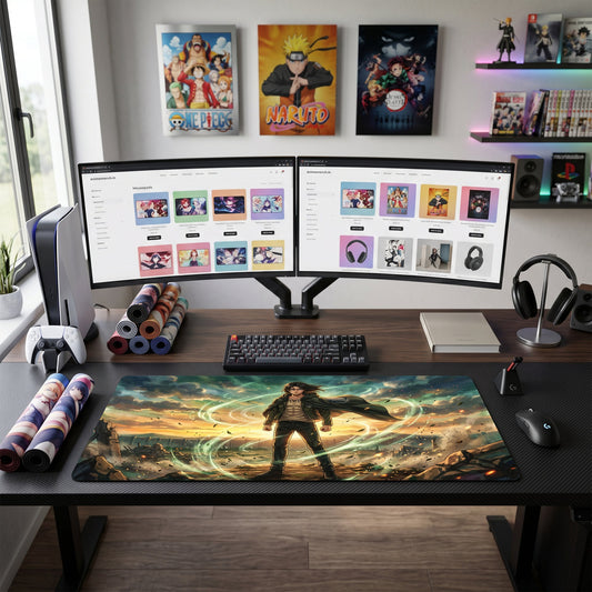 Eren anime mouse pad XL gaming desk mat Destroyed Landscape Cinematic