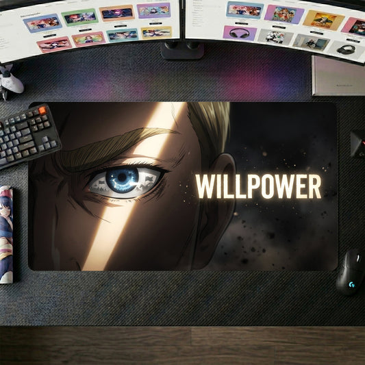 Eren anime mouse pad XL gaming desk mat Determined Cinematic Eye
