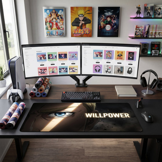 Eren anime mouse pad XL gaming desk mat Determined Cinematic Eye