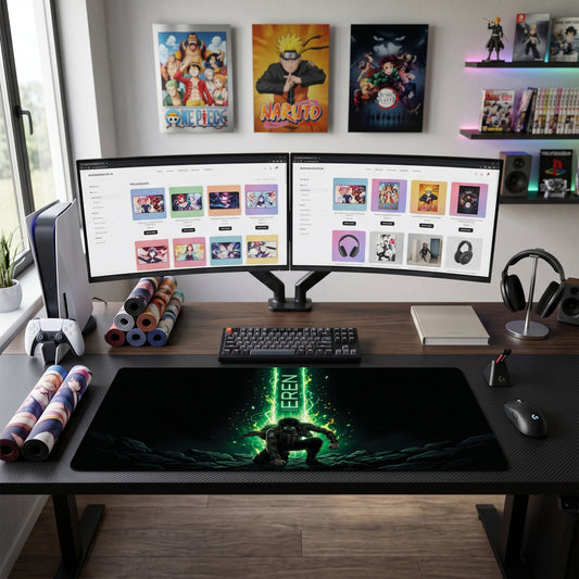 Eren anime mouse pad XL gaming desk mat Green Empowerment Cinematic