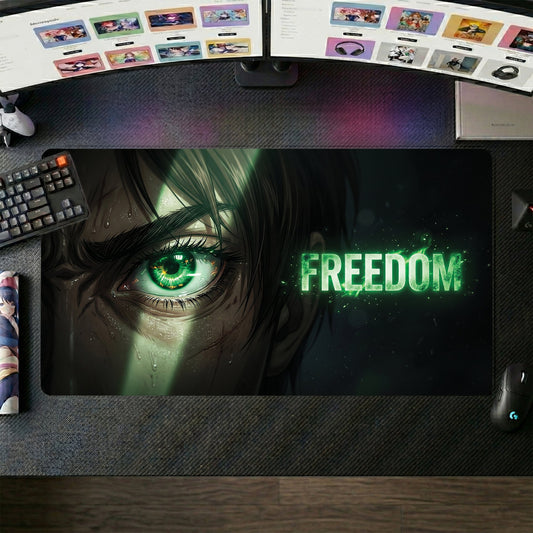 Eren anime mouse pad XL gaming desk mat Green Eye Cinematic Freedom 1